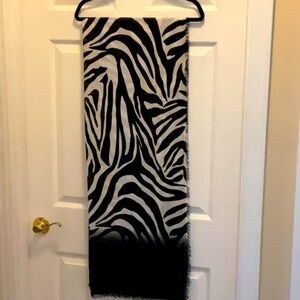 Black and White Zebra Print Scarf